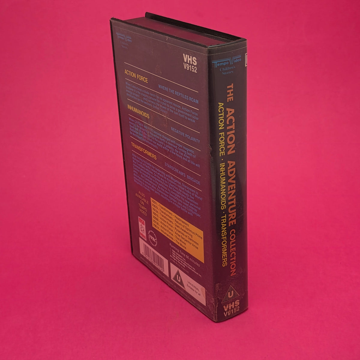 VHS Video ☆ ACTION ADVENTURE COLLECTION TRANSFORMERS INHUMANOIDS FORCE ☆ U Cert Vintage Tape