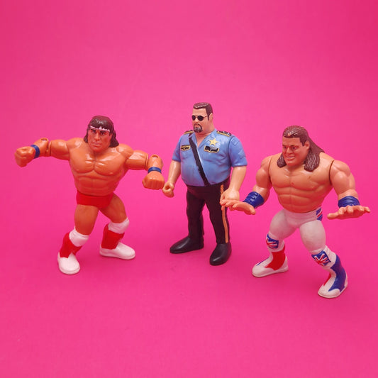 WWF HASBRO ☆ 3x Bundle BOSS MAN BULLDGOG TEXAS TORNADO Vintage Wrestling Figure ☆ Original 90s