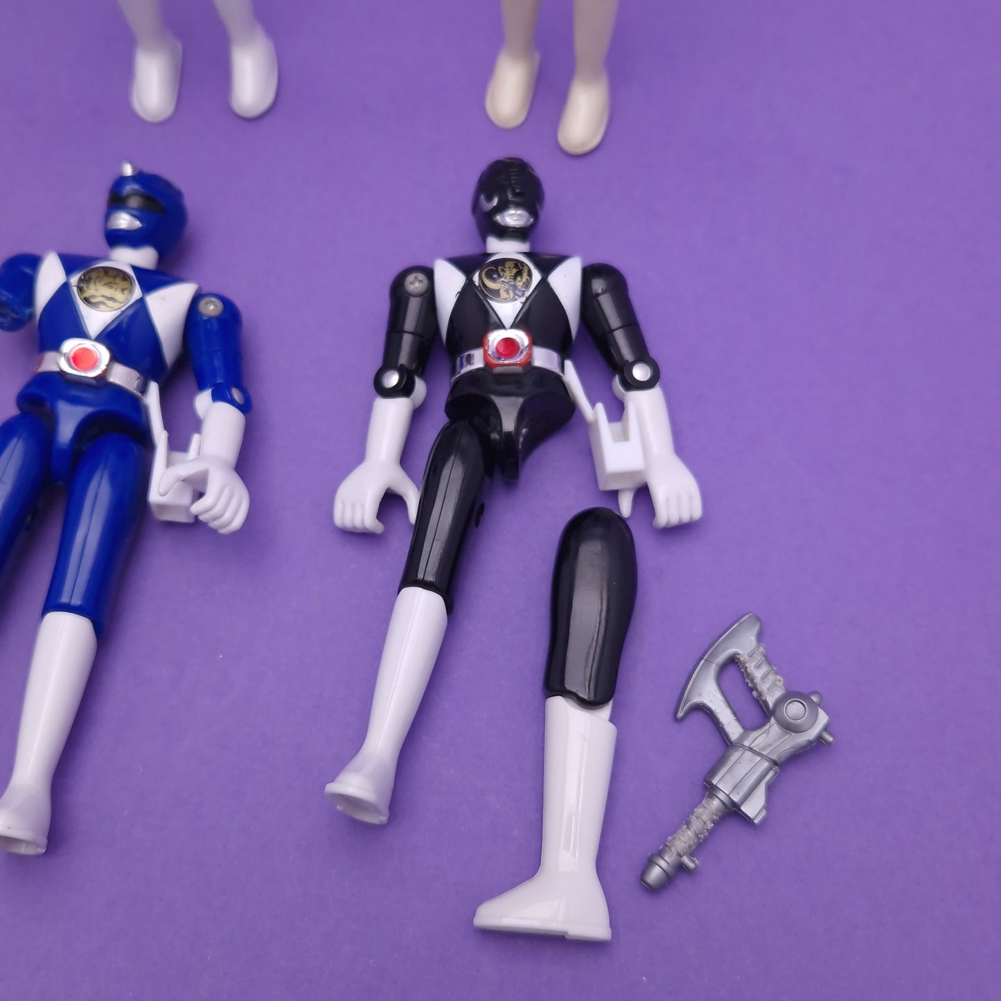 POWER RANGERS MMPR ☆ BLACK BLUE RED Rangers Figures ☆ Vintage Bandai 90s