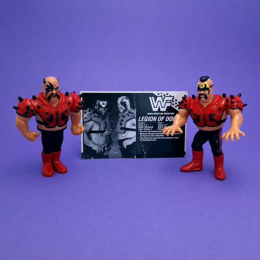 WWF HASBRO LEGION OF DOOM ANIMAL & HAWK Vintage Wrestling Figure ☆ Original 90s Series 4 Bio