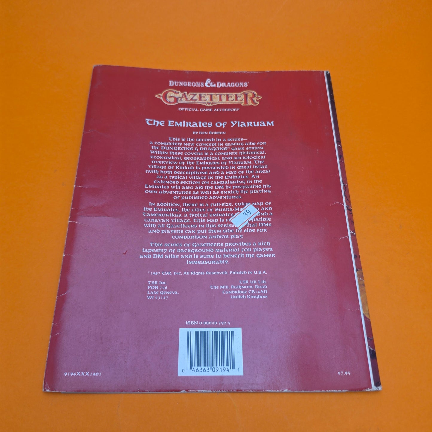 DUNGEONS & DRAGONS ☆ THE EMIRATES OF YLARUAM Gazetteer GAZ 2 #9194 TSR - 1987 ☆ Vintage Original
