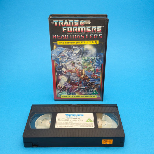 VHS Video ☆ TRANSFORMERS HEADMASTERS REBIRTH 1,2 & 3 ☆ U Cert Vintage Tape U