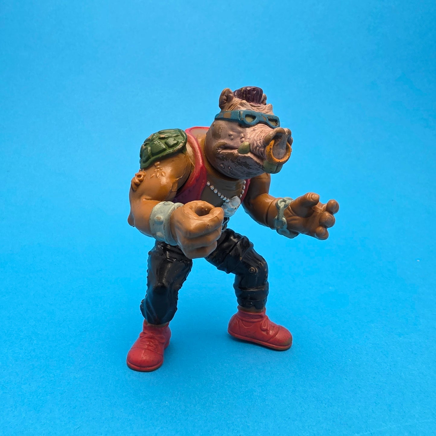 TEENAGE MUTANT NINJA TURTLES ☆ SOFT HEAD BEBOP Vintage Action Figure ☆ 90s Loose