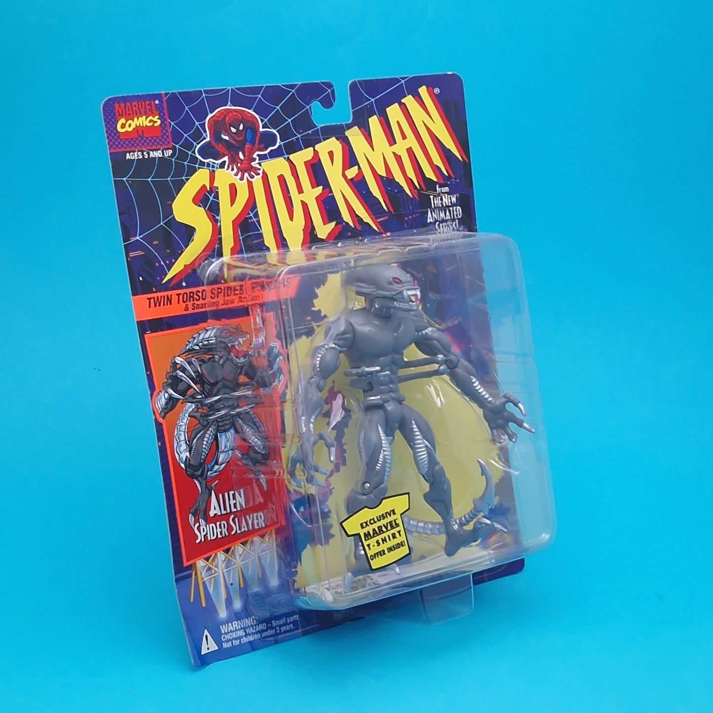 SPIDER-MAN ANIMATED SERIES ☆ ALIEN SPIDER SLAYER MARVEL Figure Vintage ☆ MOC Sealed Carded Toybiz 90s