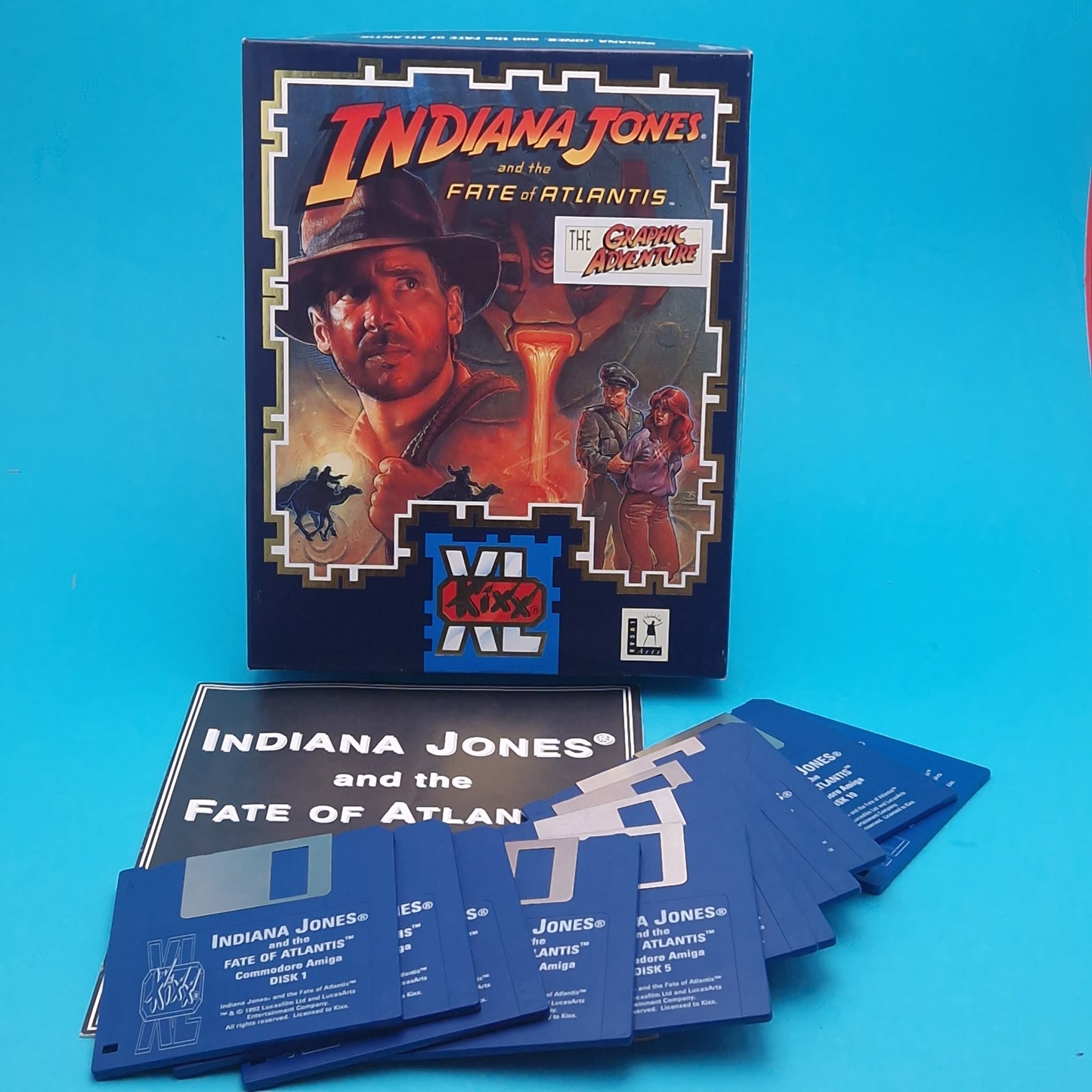 AMIGA ☆ INDIANA JONES & THE FATE OF ATLANTIS ☆ BOXED Kiss XL Vintage Retro Game Commodore