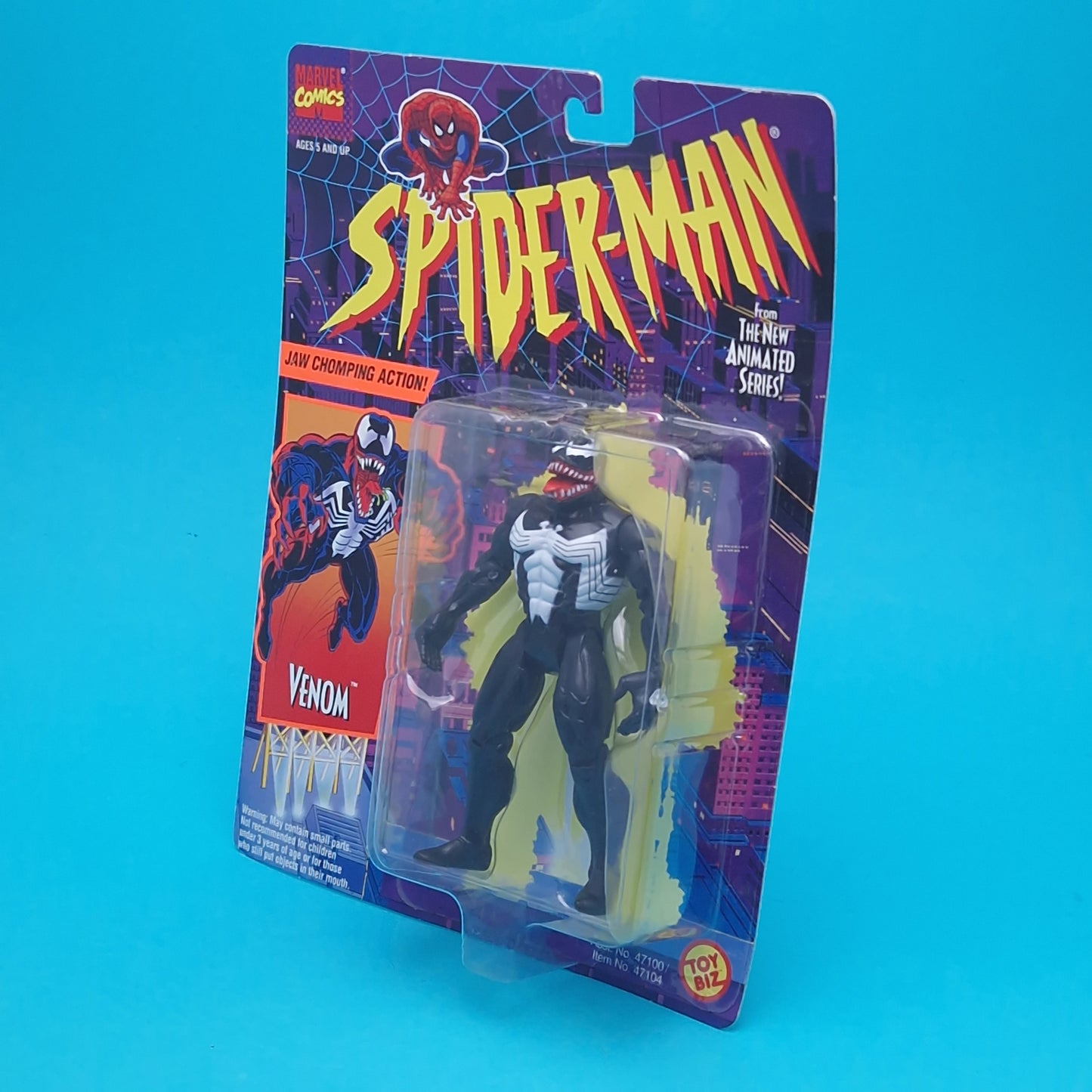 SPIDER-MAN ANIMATED SERIES ☆ VENOM Figure Marvel ☆ Carded Toybiz 90s Original
