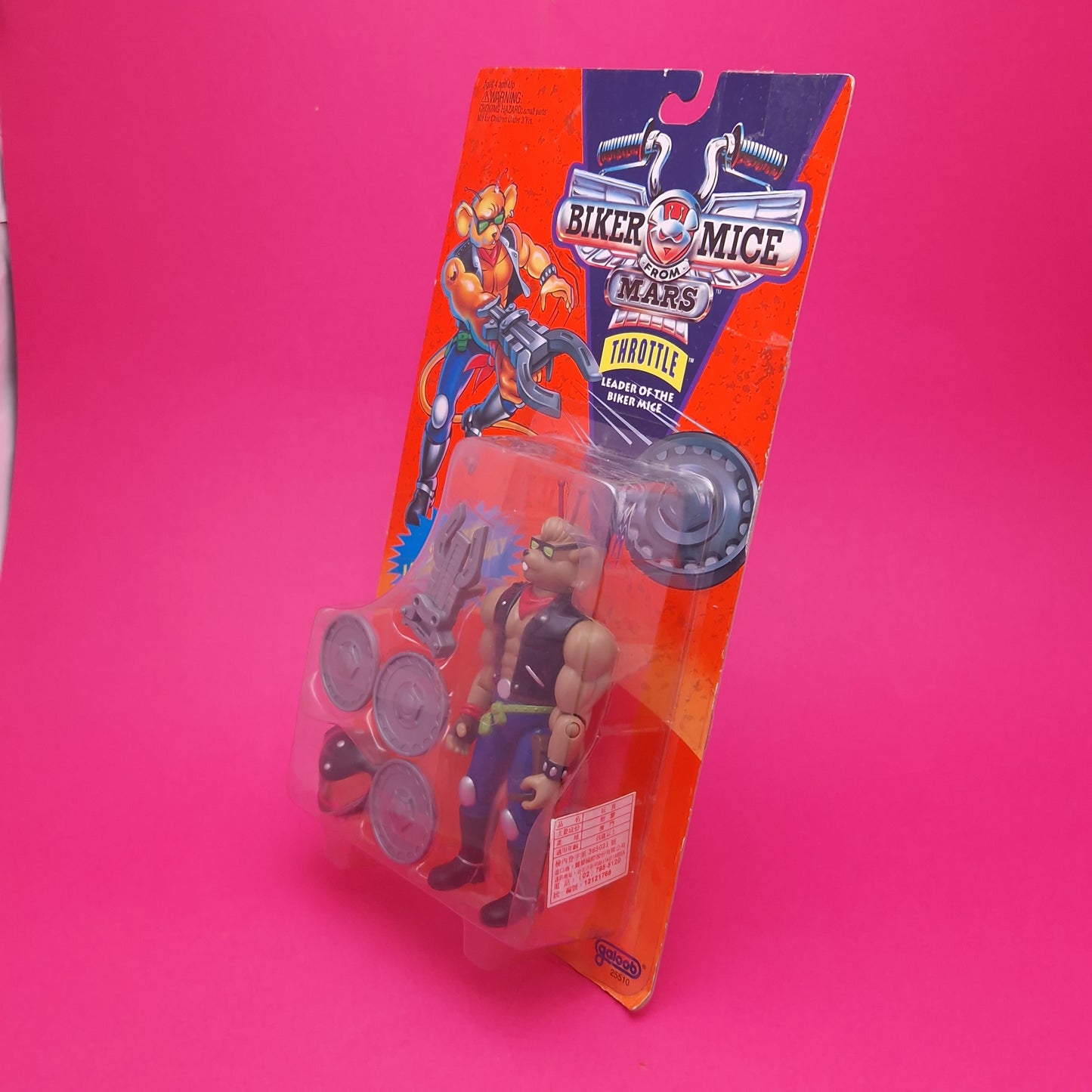 BIKER MICE FROM MARS ☆ THROTTLE Carded Action Figure ☆ Sealed Vintage 90s