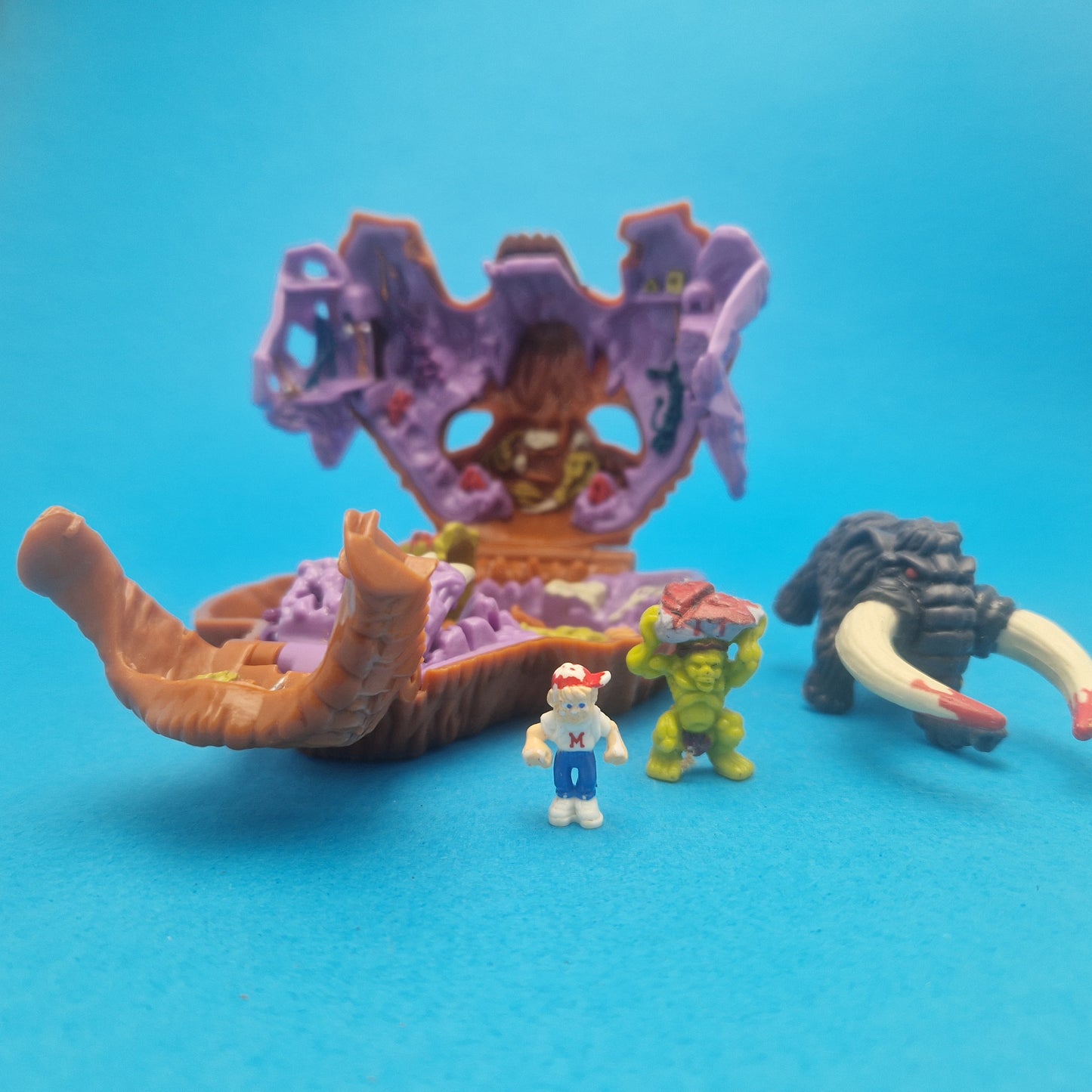 MIGHTY MAX ☆ GRAPPLES WITH BATTLE CAT Doom Zones Max Vintage Figure Complete ☆ Playset