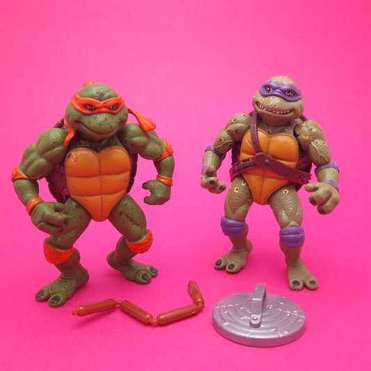 TEENAGE MUTANT NINJA TURTLES ☆ MICHANGELO DONATELLO Movie Figure ☆ Vintage Loose TMNT