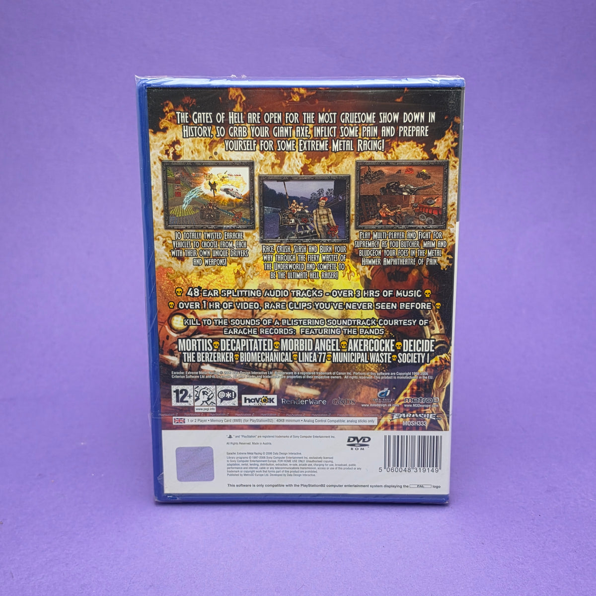 PLAYSTATION 2 ☆ EARACHE EXTREME METAL RACING ☆ Sealed Vintage Retro Game Boxed & Manual PAL PS2 12+