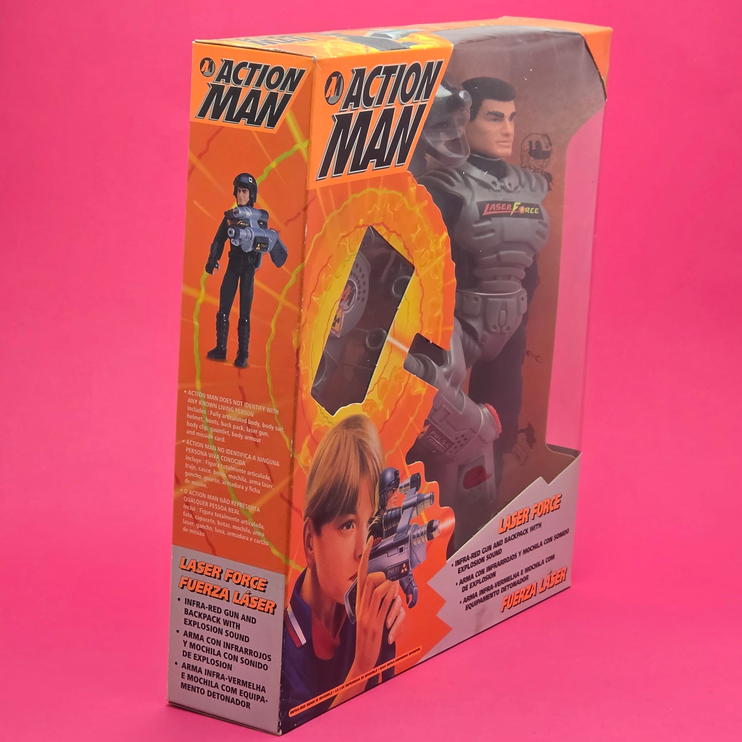 ACTION MAN ☆ LASER FORCE Figure Doll ☆ Vintage HASBRO SEALED BOXED 90's