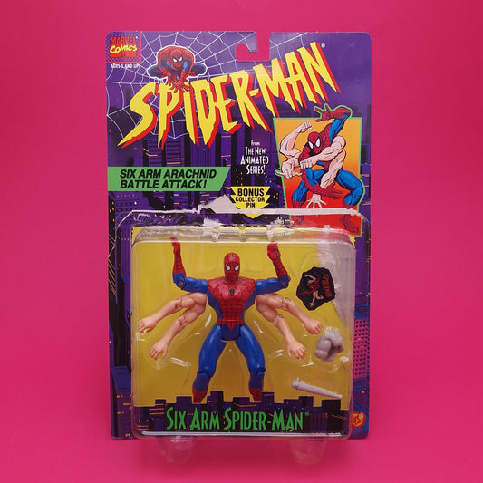 SPIDER-MAN ANIMATED SERIES ☆ Vintage SIX ARM Figure ☆ Original Toybiz 90s