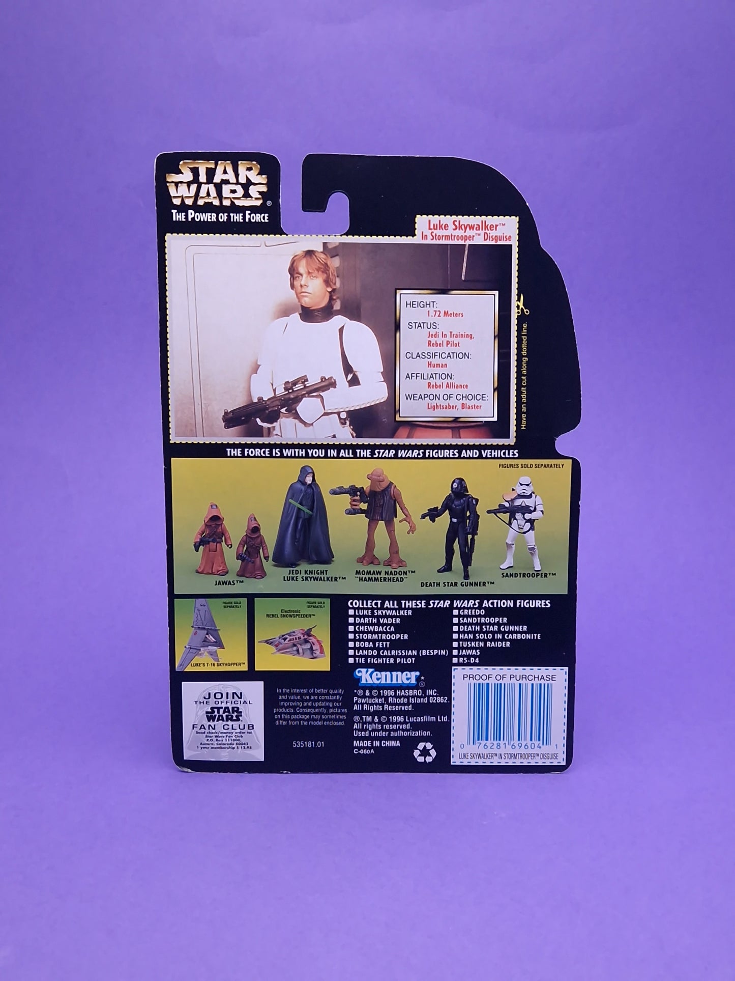 STAR WARS POTF ☆ STORM TROOPER LUKE SKYWALKER Figure ☆ Sealed Carded Kenner Power of the Force