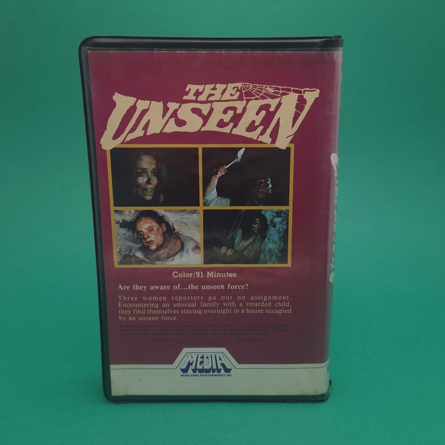 VHS Video ☆ THE UNSEEN ☆ Media Horror Barbara Bach 80s Clamshell Box Pre Cert Vintage