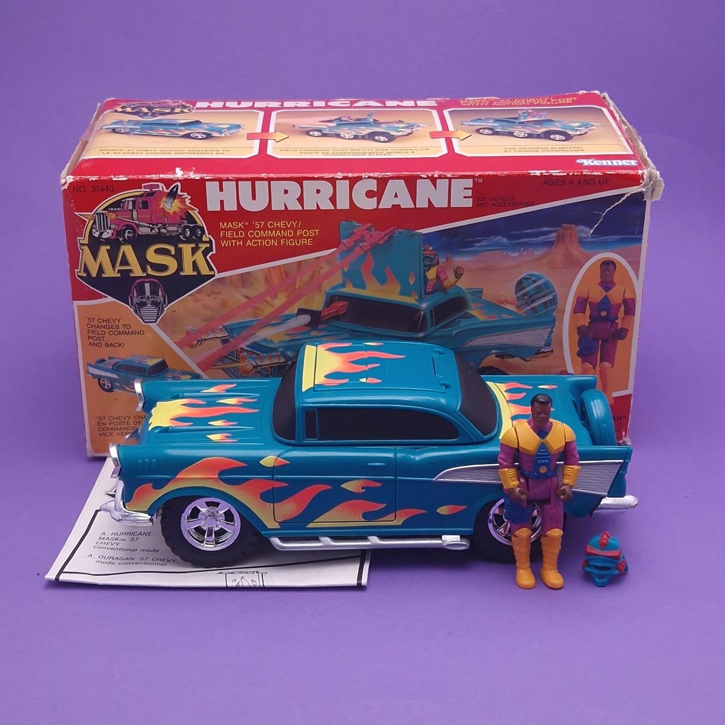 M.A.S.K ☆ HURRICANE Hondo McClean ☆ BOXED Complete Vintage MASK Kenner 80s Canada Box