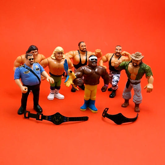 WWF HASBRO ☆ 7x Bundle Koko B Ware Bossman Rockers Bush Whackers Skinner Vintage Wrestling Figure ☆ Original 90s