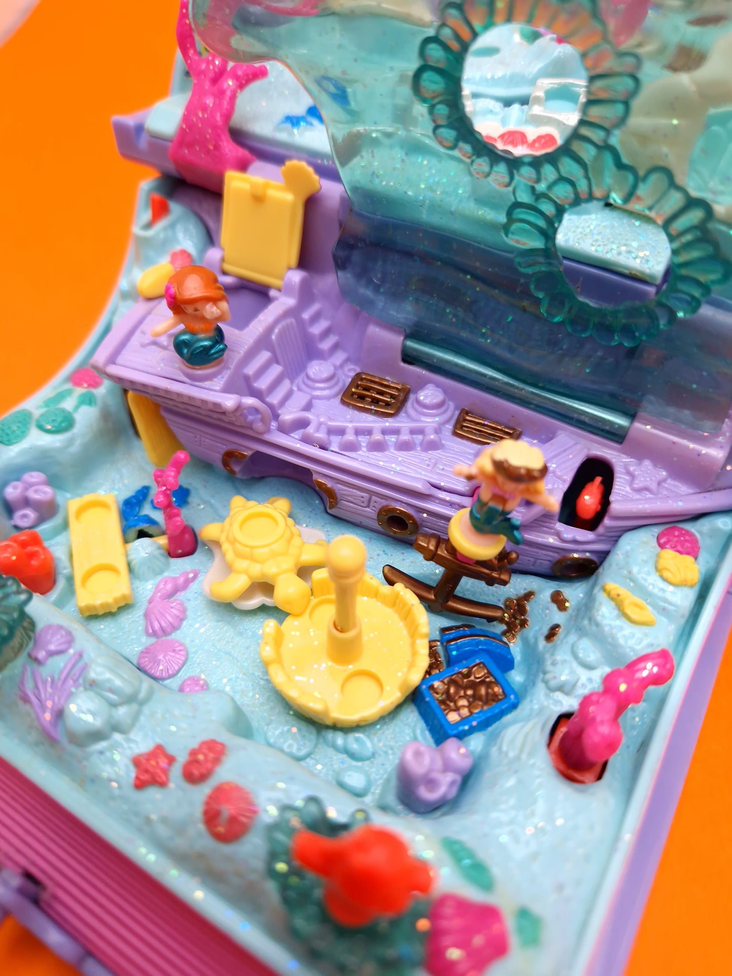 POLLY POCKET  ☆ SPARKING MERMAID ADVENTURE Enchanted Book Vintage Figure Playset ☆ Original 1995