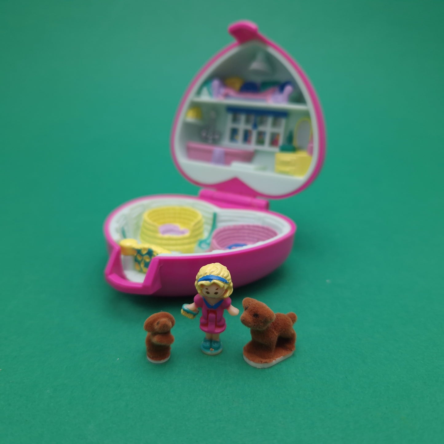 POLLY POCKET ☆ PRECIOUS PUPPIES Vintage Figure Playset Complete ☆ Original 1993