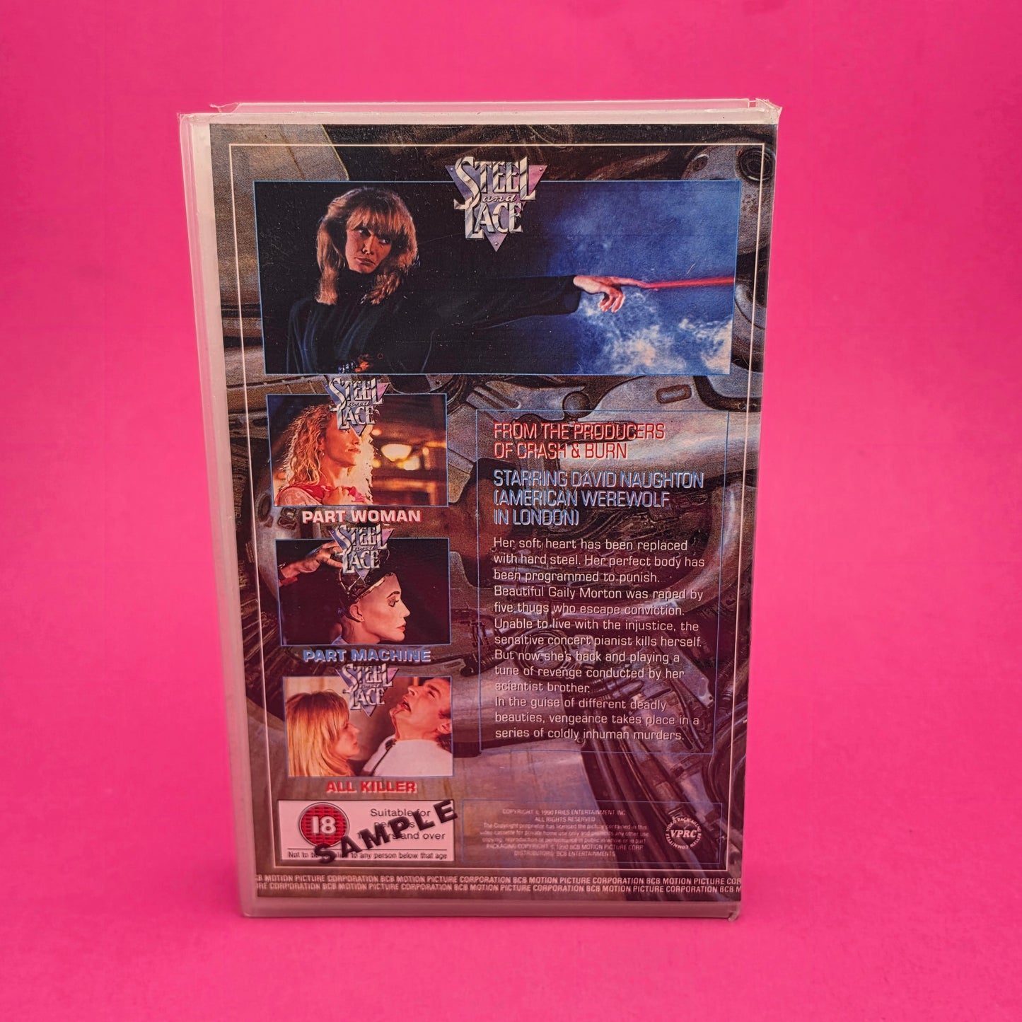 VHS Video ☆ STEEL LACE ☆ 18 Cert Big Box Ex-Rental SCREENER PROMO COPY Vintage Tape
