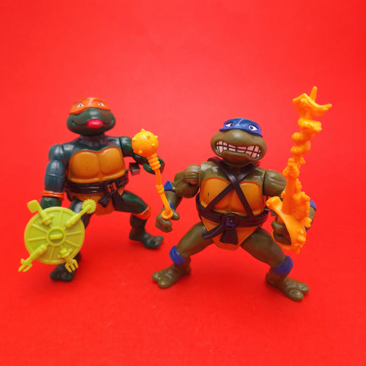 TEENAGE MUTANT NINJA TURTLES ☆ Wacky Action Sword Slicin' Leonardo Michaelangelo Vintage Figure ☆ 90s Loose