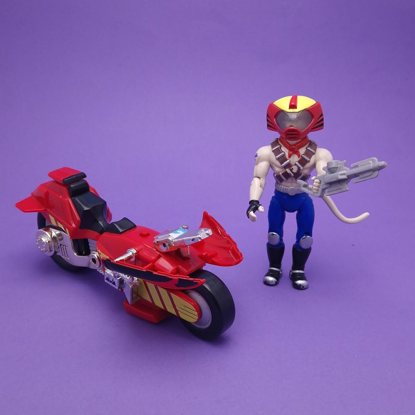 BIKER MICE FROM MARS ☆ VINNIE & RADICAL ROCKET SLED BIKE Vintage Figure ☆ 90s Loose BMFM