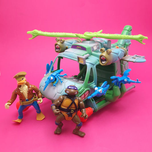 TEENAGE MUTANT NINJA TURTLES ☆ TURTLE COPTER Vintage Action Figure Vehicle ☆ Loose HERO