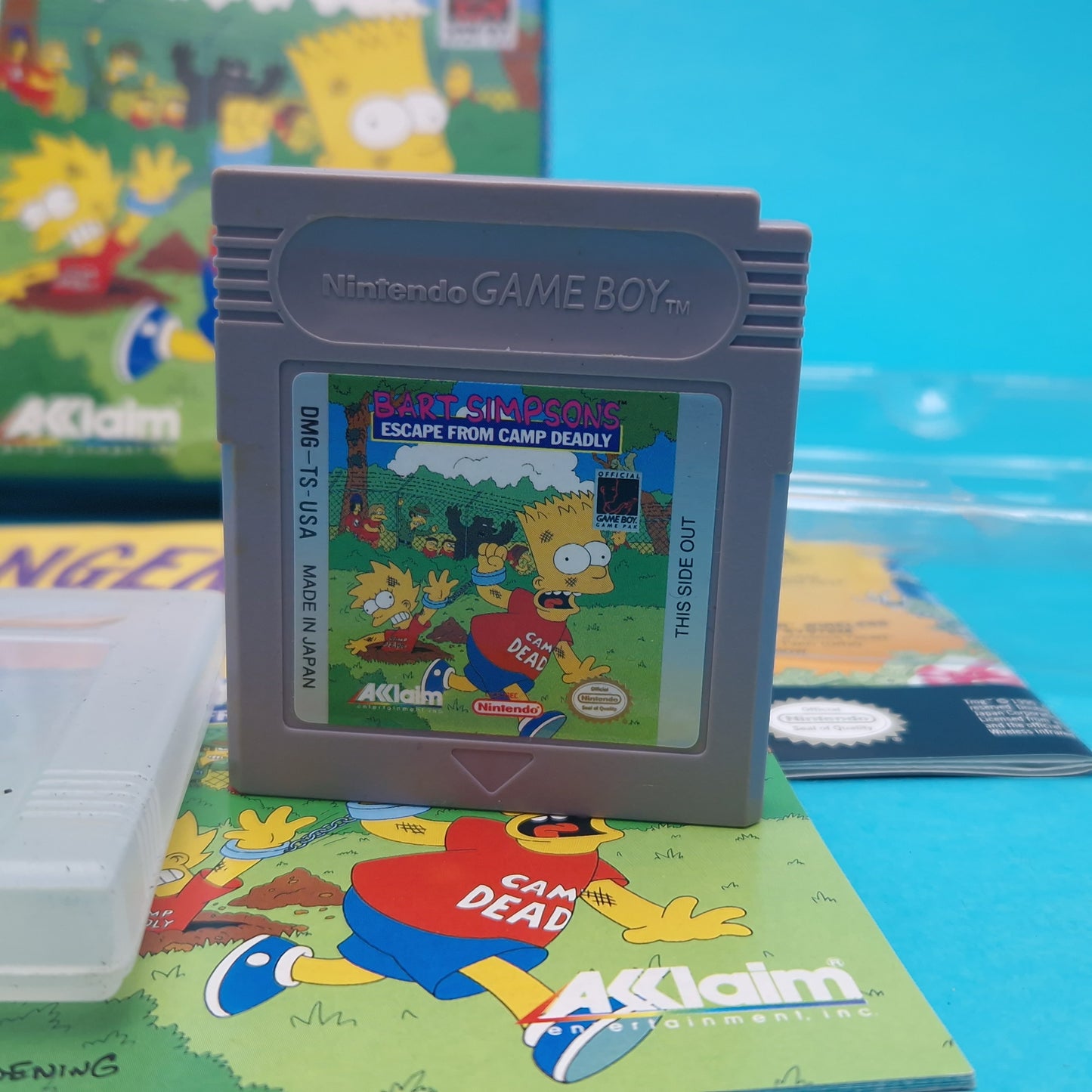 NINTENDO GAMEBOY ☆ BART SIMPSONS ESCAPE FROM CAMP DEADLY ☆ Boxed CIB Vintage Retro Game