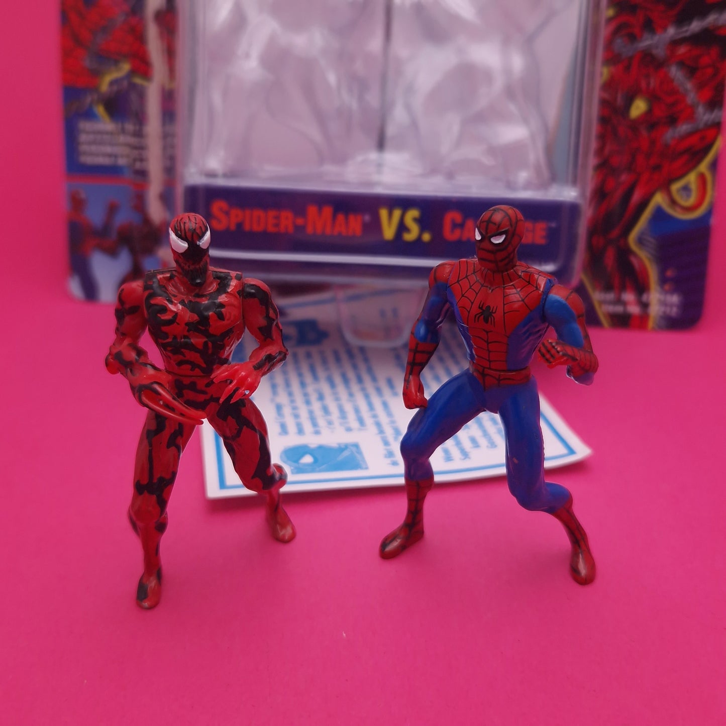 SPIDER-MAN WEB OF STEEL ☆ VS CARNAGE MARVEL Figure ☆ Diecast Metal Vintage Toybiz 90s
