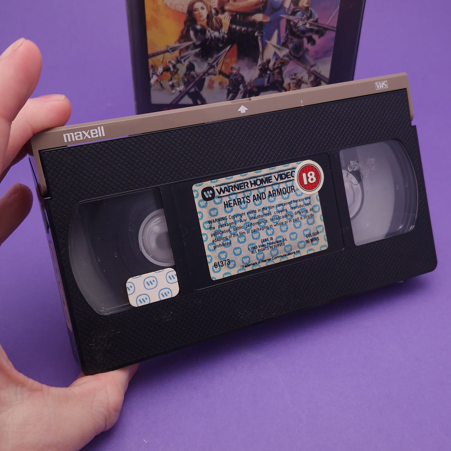 VHS Video ☆ HEARTS AND ARMOUR ☆ 80s Pre-cert Big Box Ex Rental 18 Vintage