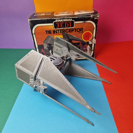 STAR WARS ☆ TIE INTERCEPTOR SHIP Vintage Action Figure Vehicle ☆ Original 80s Box ROTJ