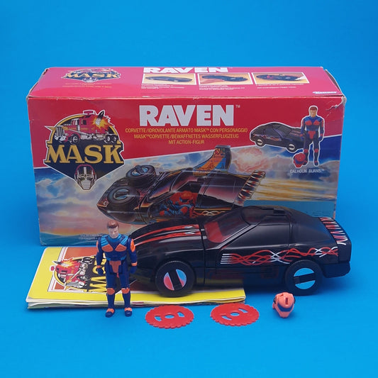 M.A.S.K ☆ RAVEN Calhoun Burns ☆ BOXED Vintage MASK Kenner 80s Euro Box