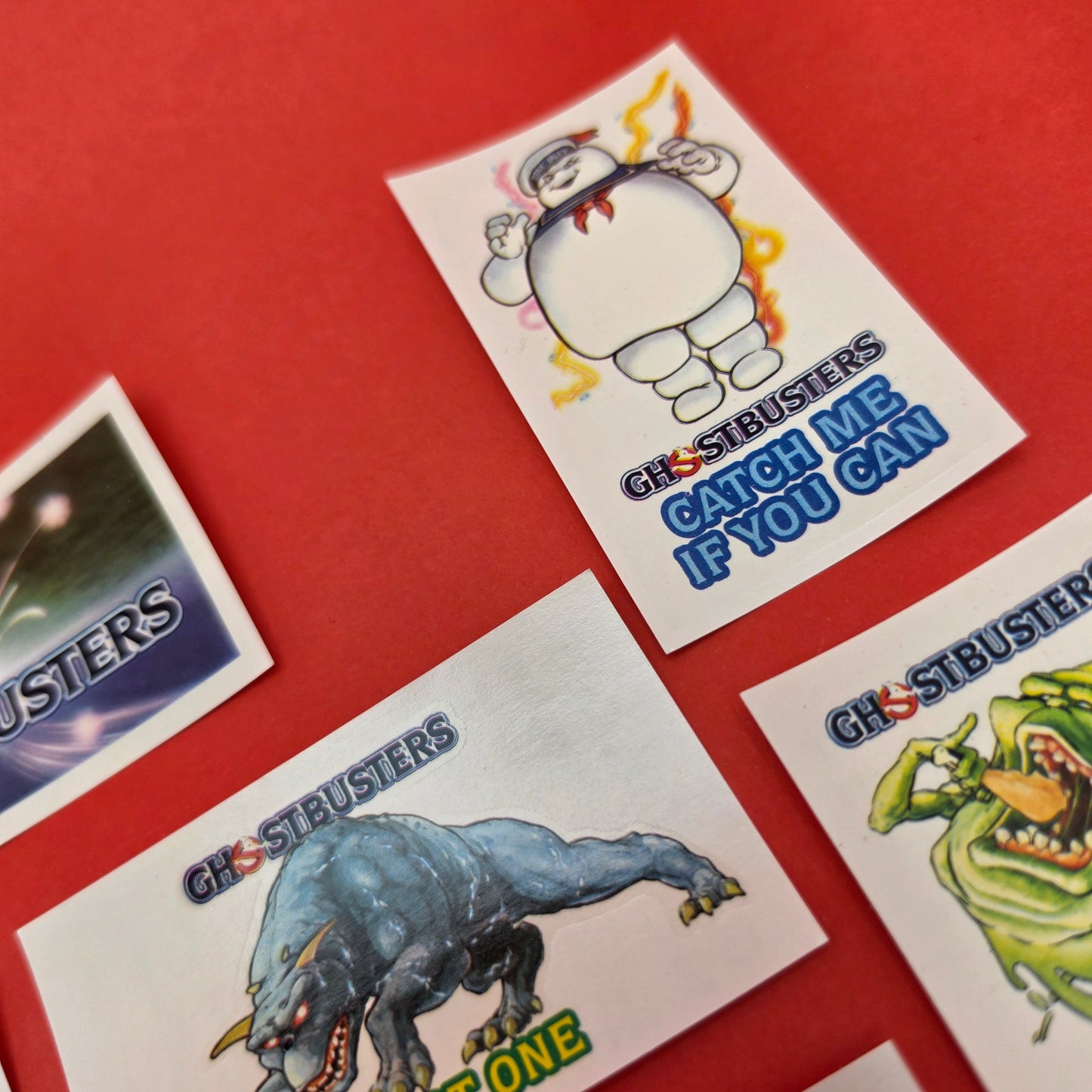 GHOSTBUSTER ☆ SHREDDED WHEAT Nabisco Water Slide Transfers Complete Set Vintage 1984 80s