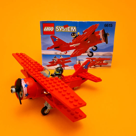 LEGO ☆ 6615 TOWN AIRPORT EAGLE STUNT FLYER AEROPLANE Mini Figure ☆ 90's Instructions