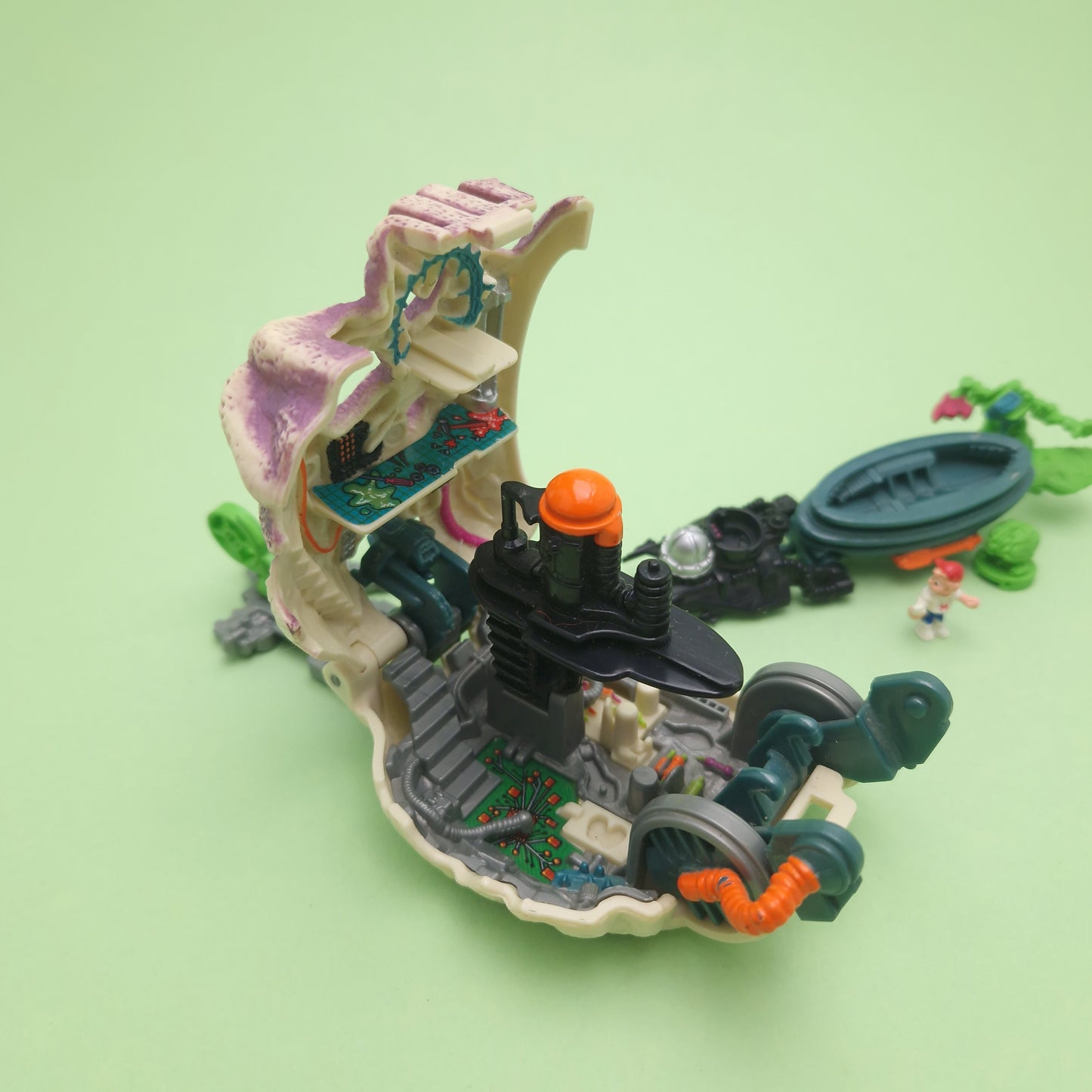 MIGHTY MAX ☆ BYTES CYBERSKULL Doom Zones Vintage Figure Playset ☆ Bluebird