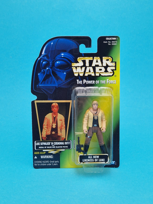 STAR WARS POTF ☆LUKE SKYWALKER IN CEREMONIAL OUTFIT Figure ☆ MOC Sealed Carded Kenner Power of the Force