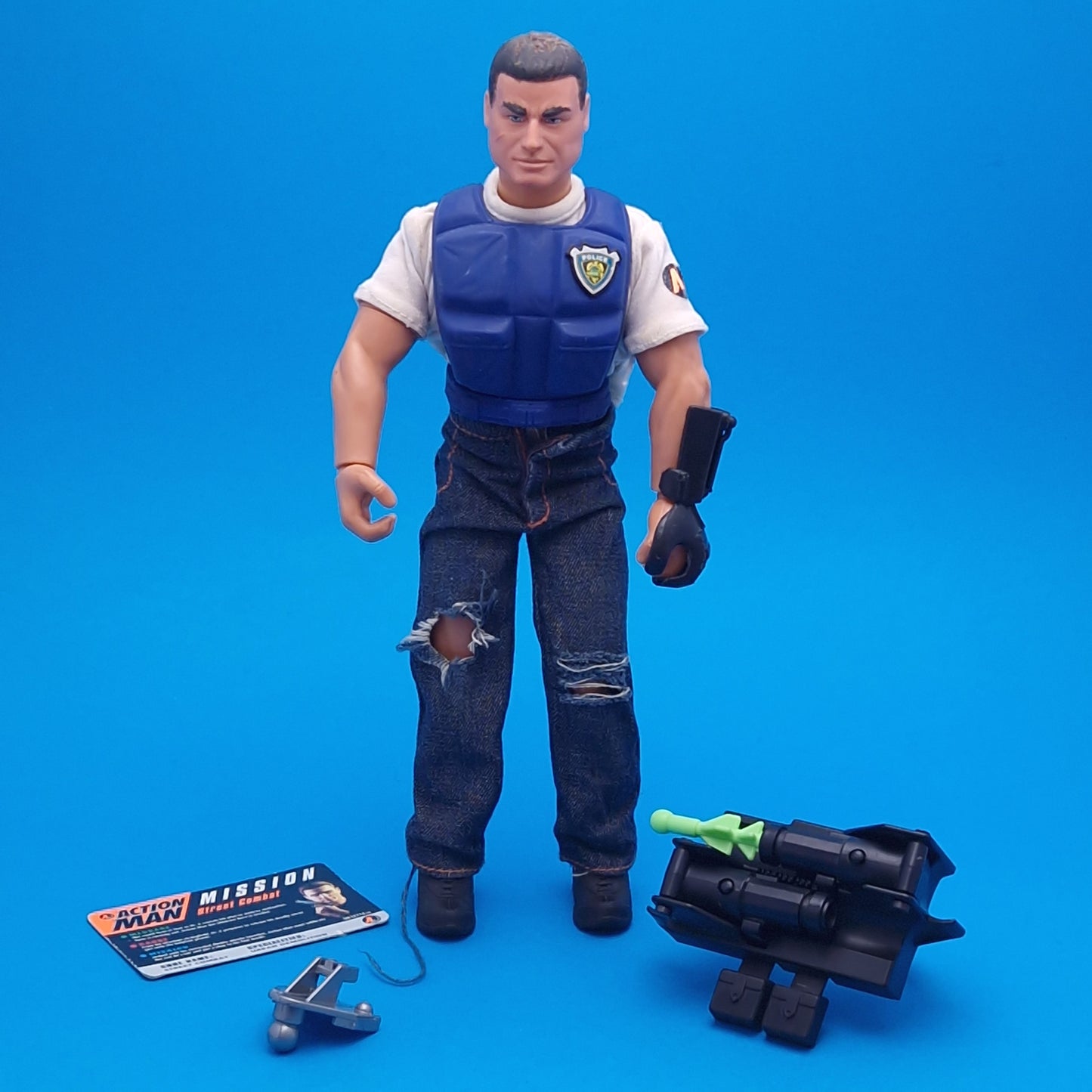 ACTION MAN ☆ STREET COMBAT & TURBOLANCE Motorbike Figure ☆ Vintage HASBRO 90's Loose