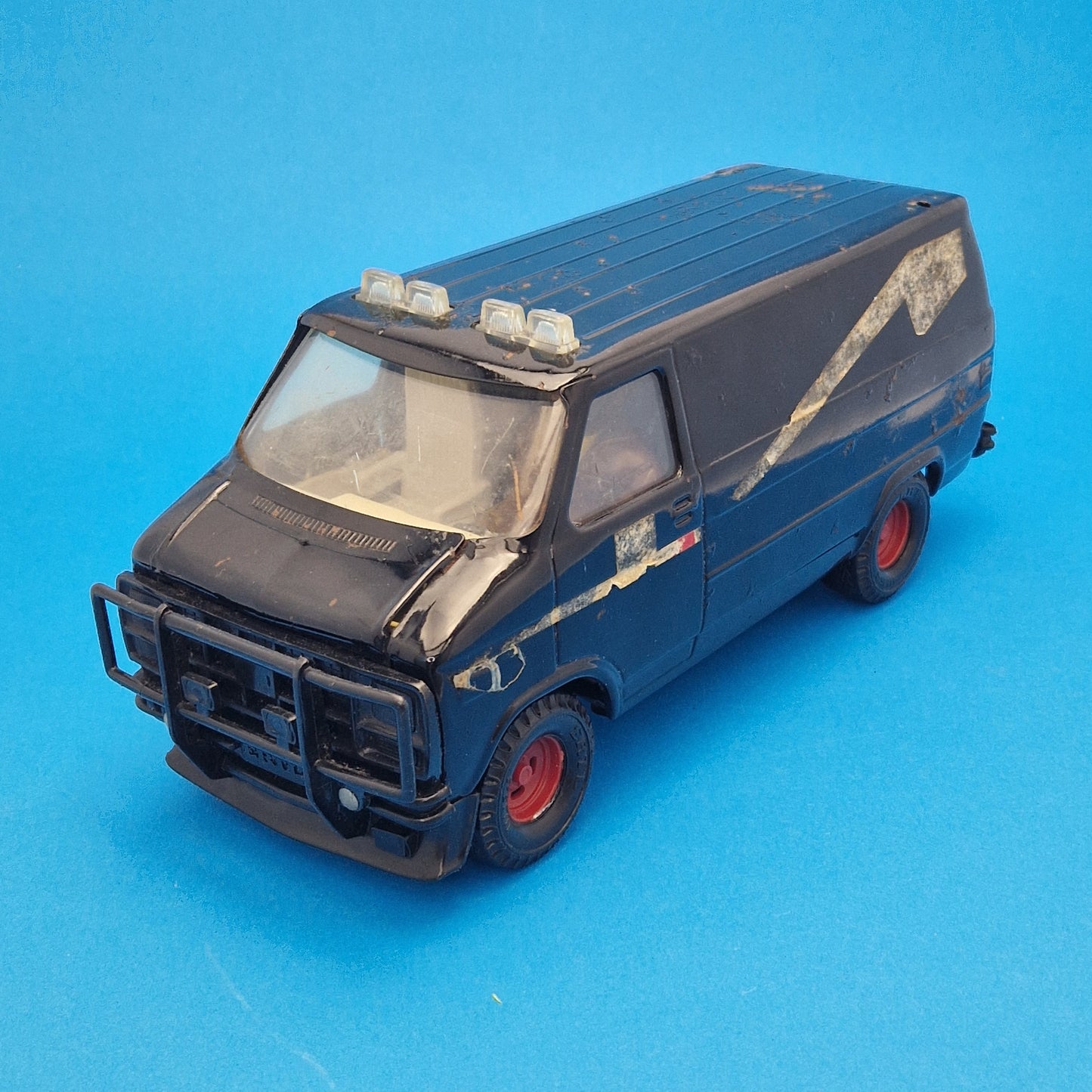 THE A-TEAM ☆ DIE CAST Metal VAN Sliding Door & MR T Vintage Figure Vehicle ☆ 1983 Loose ERTL