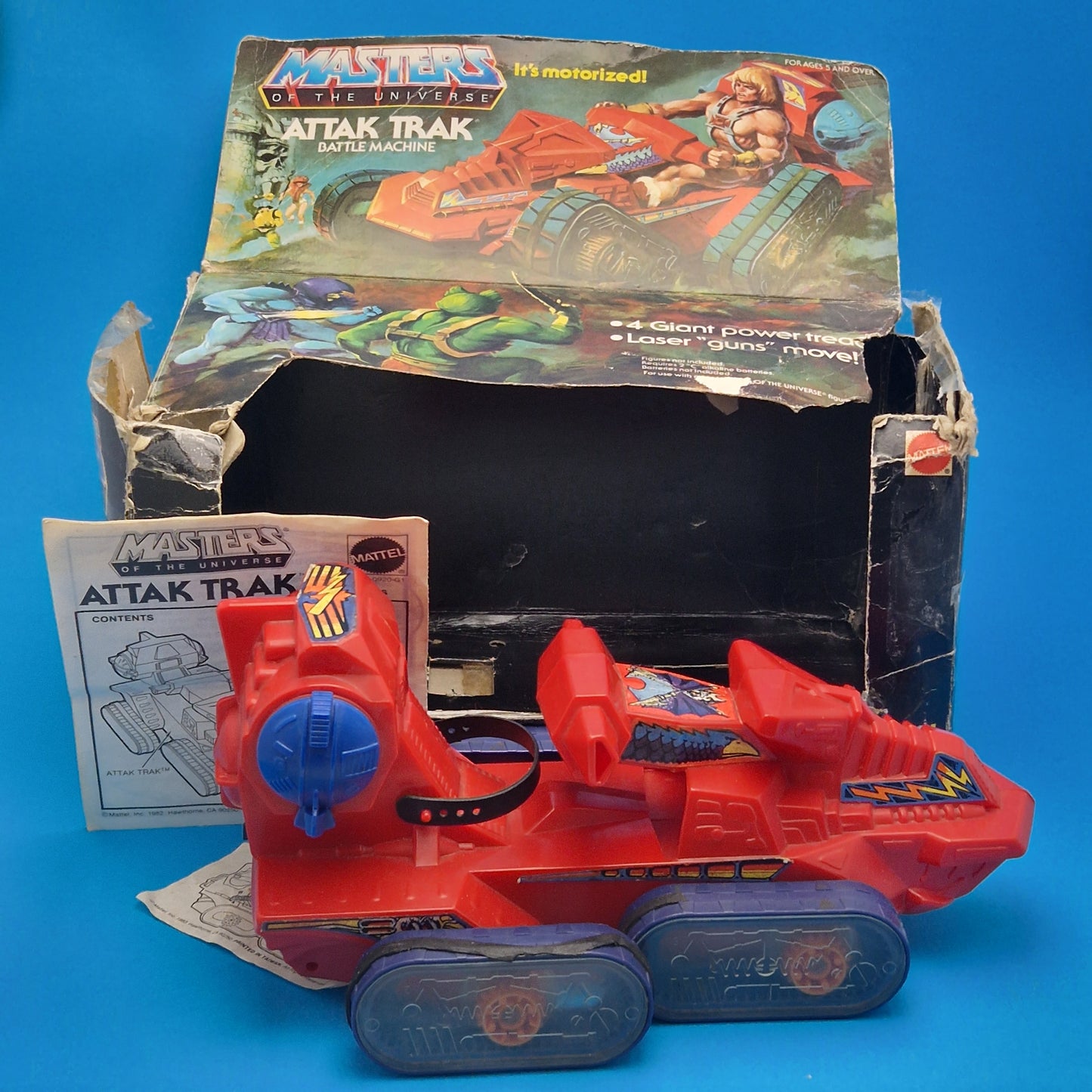 MASTERS OF THE UNIVERSE ☆ ATTAK TRAK Vintage Figure Vehicle ☆ MOTU 80s Mattel Boxed