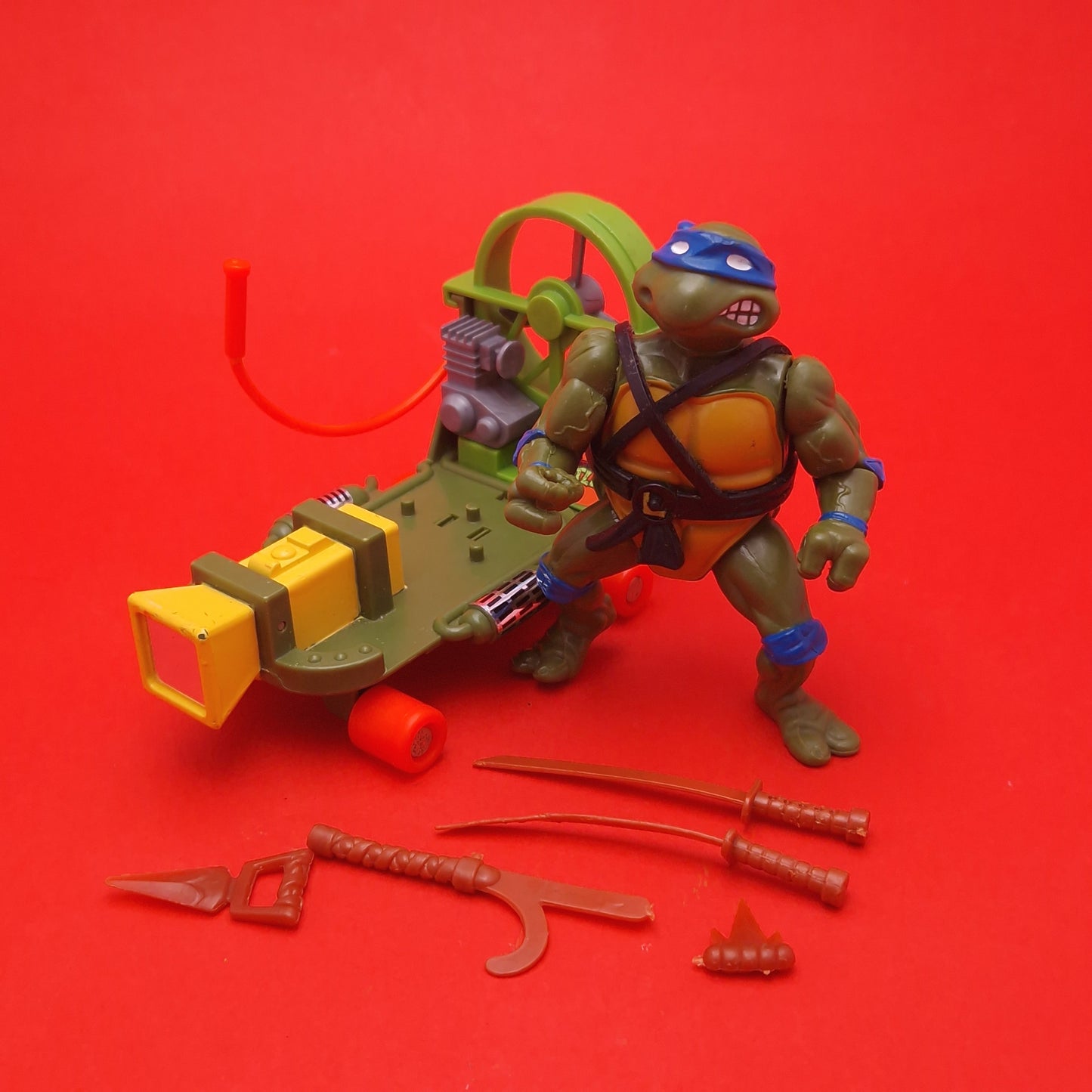 TEENAGE MUTANT NINJA TURTLES ☆ LEONARDO & CHEAPSKATE Figure ☆ Vintage Loose