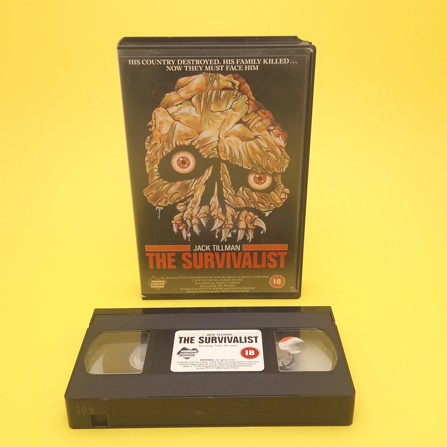 VHS Video ☆ THE SURVIVALIST ☆ 80s Big Box Ex Rental Case Tape Cassette Vintage 18 cert
