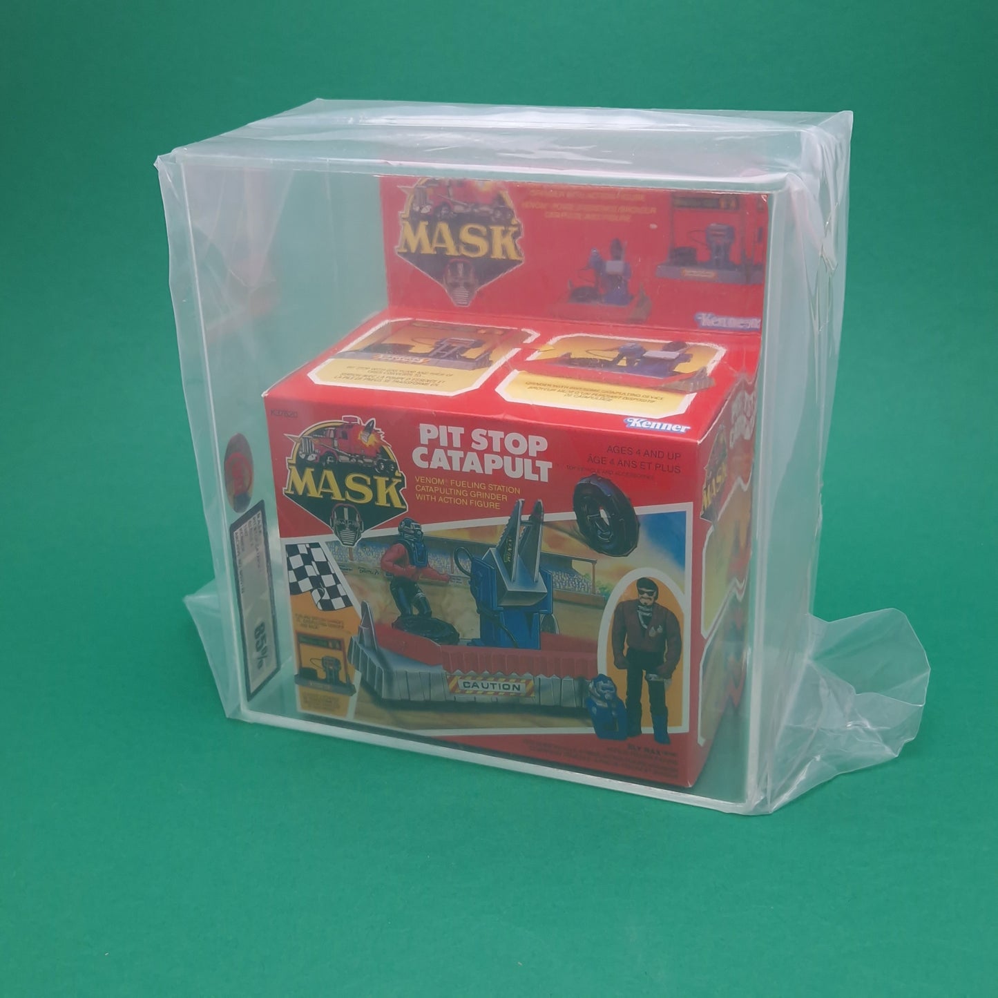 M.A.S.K ☆ PIT STOP CATAPULT Sly Rax Figure GRADED UKG 85 Vehicle ☆ Sealed Boxed 80s Kenner MASK Vintage