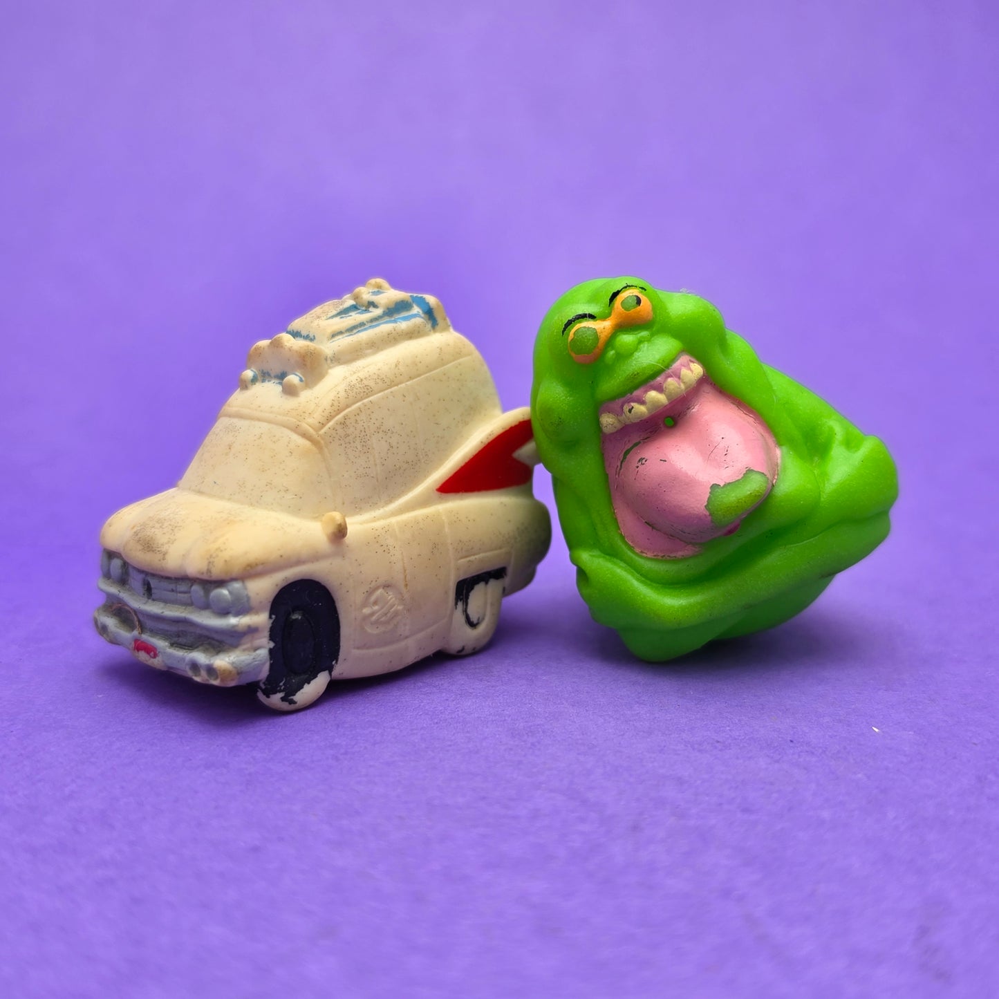 GHOSTBUSTERS ☆ SPITBALLS SLIMER GREEN GHOST ECTO1 ☆ Loose 80s Entertech Original