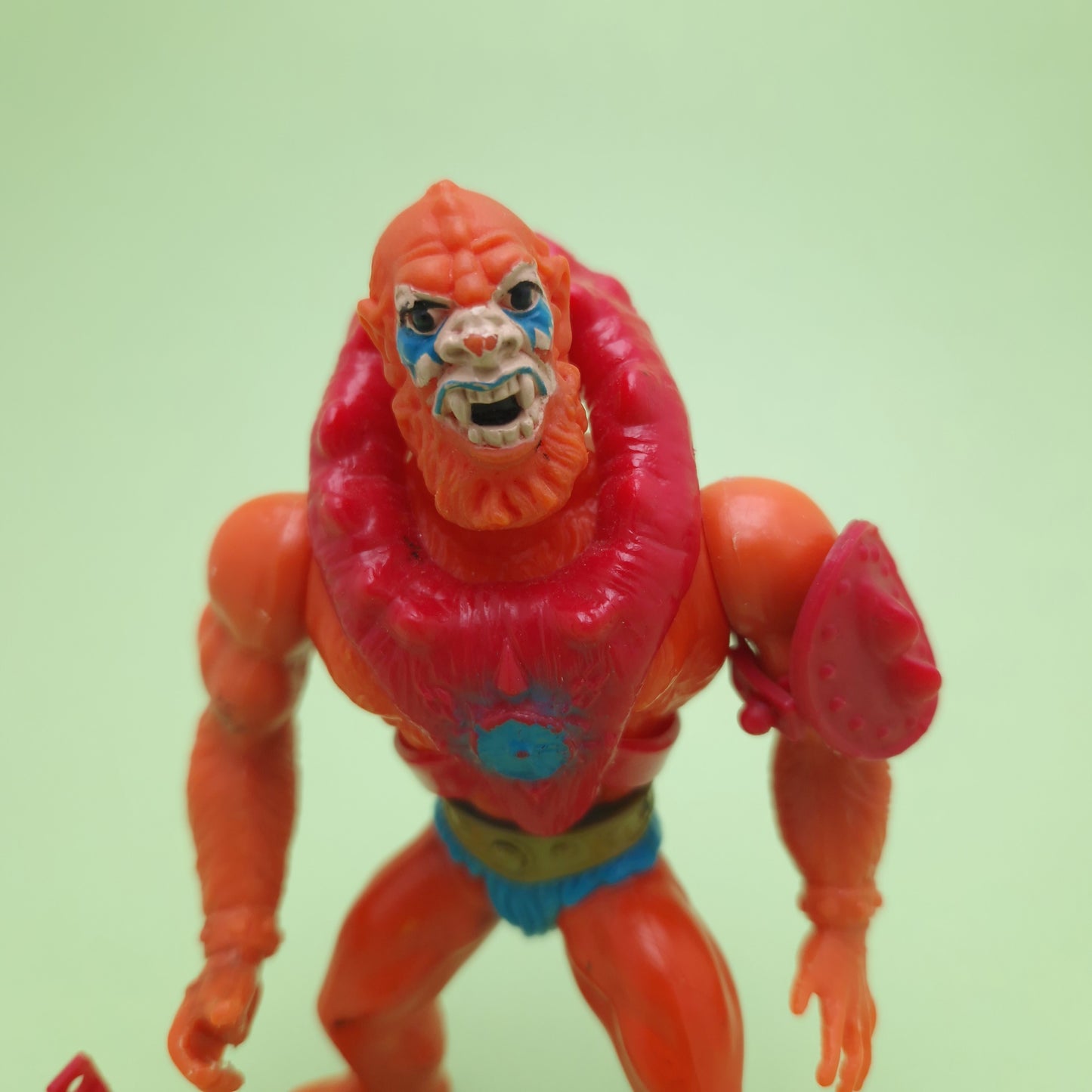 MASTERS OF THE UNIVERSE ☆ BEAST MAN RED Vintage Figure ☆ MOTU Loose 80s Mattel Original