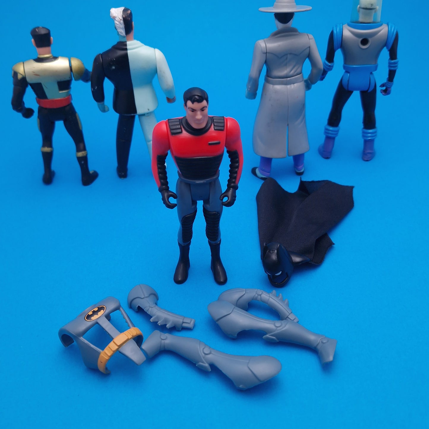 BATMAN THE ANIMATED SERIES ☆ 5x Bundle Snap-on Robin Armour Bruce Wayne Figure ☆ Vintage 90s Kenner