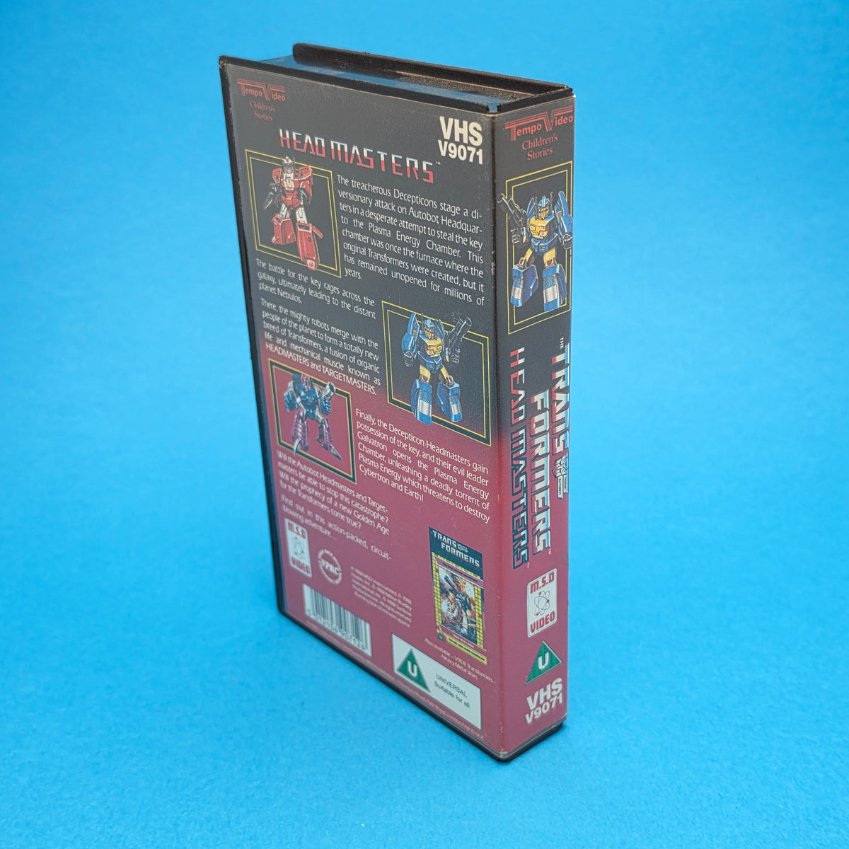 VHS Video ☆ TRANSFORMERS HEADMASTERS REBIRTH 1,2 & 3 ☆ U Cert Vintage Tape U