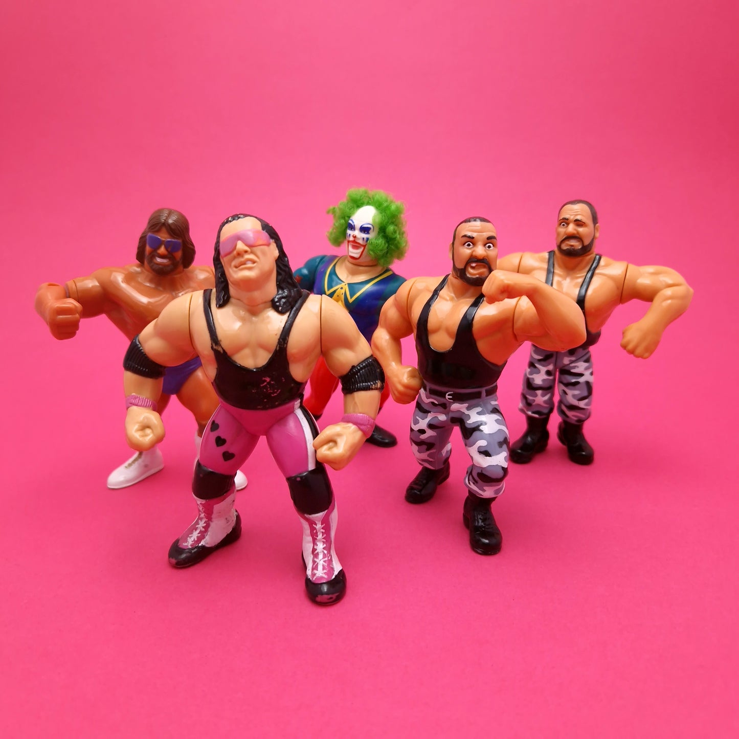 WWF HASBRO ☆ 5x Bundle Bret Hart Doink Macho King Bushwhackers Vintage Wrestling Figure ☆ Original 90s