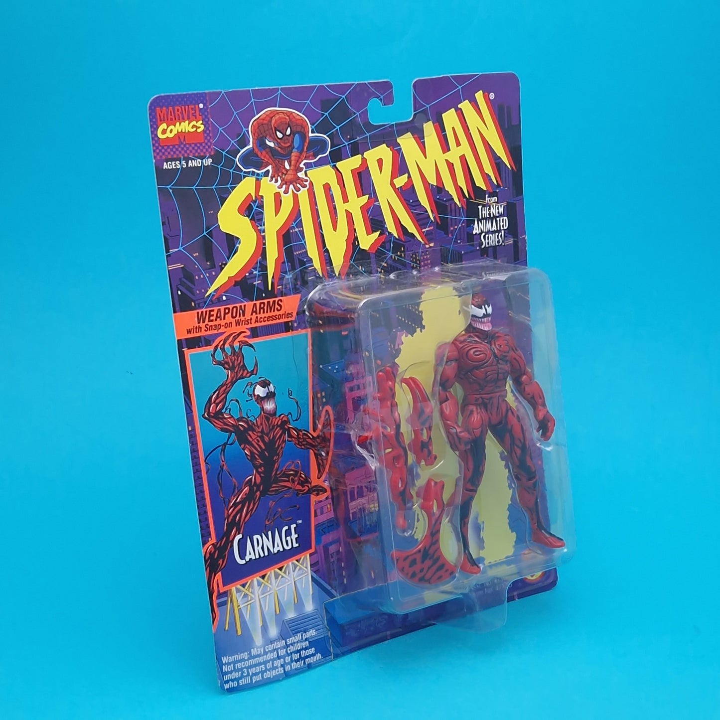 SPIDER-MAN ANIMATED SERIES ☆ CARNAGE Figure Marvel ☆ Carded Toybiz 90s Original