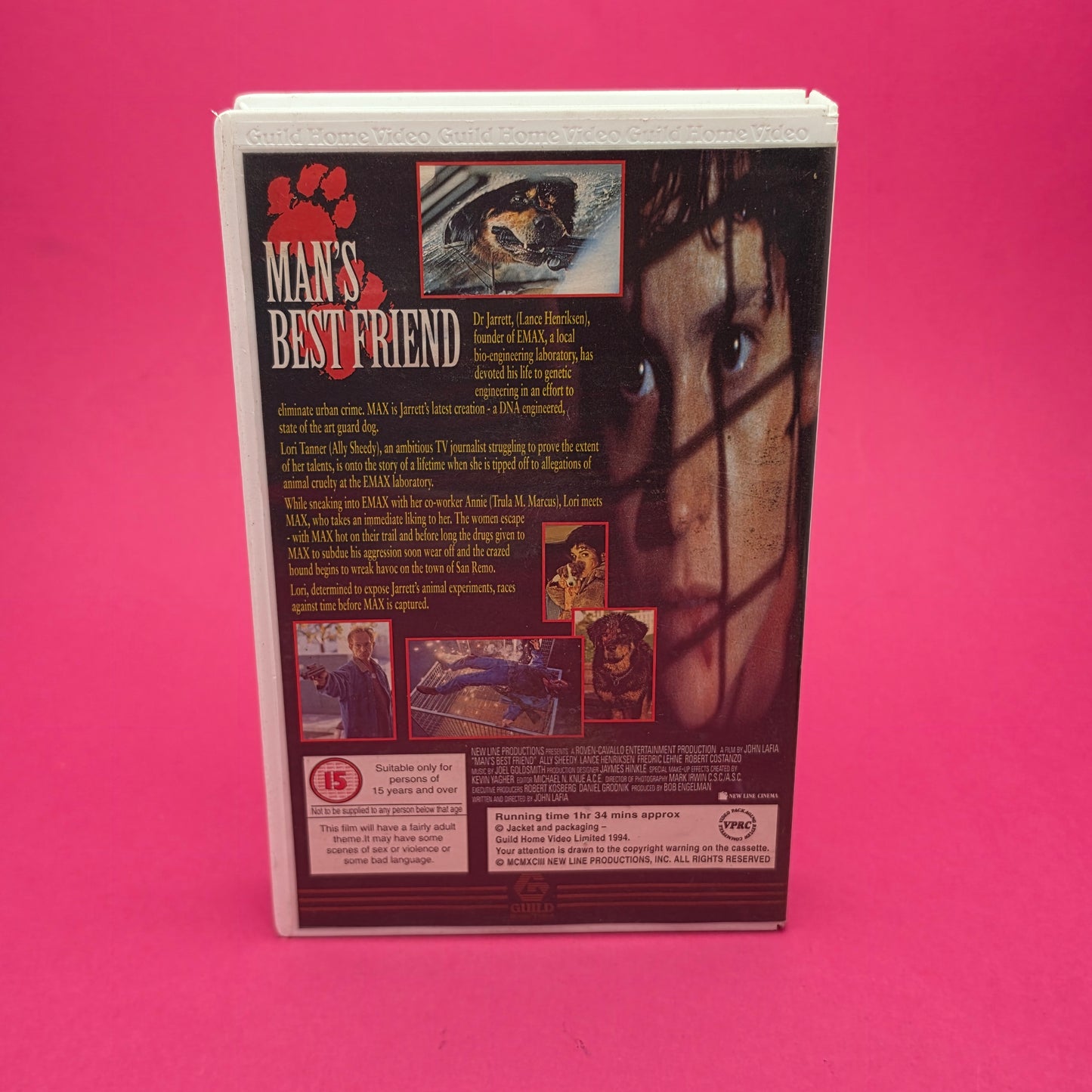 VHS Video ☆ MANS BEST FRIEND 1994 ☆ 15 Cert Big Box Ex Rental Vintage GUILD