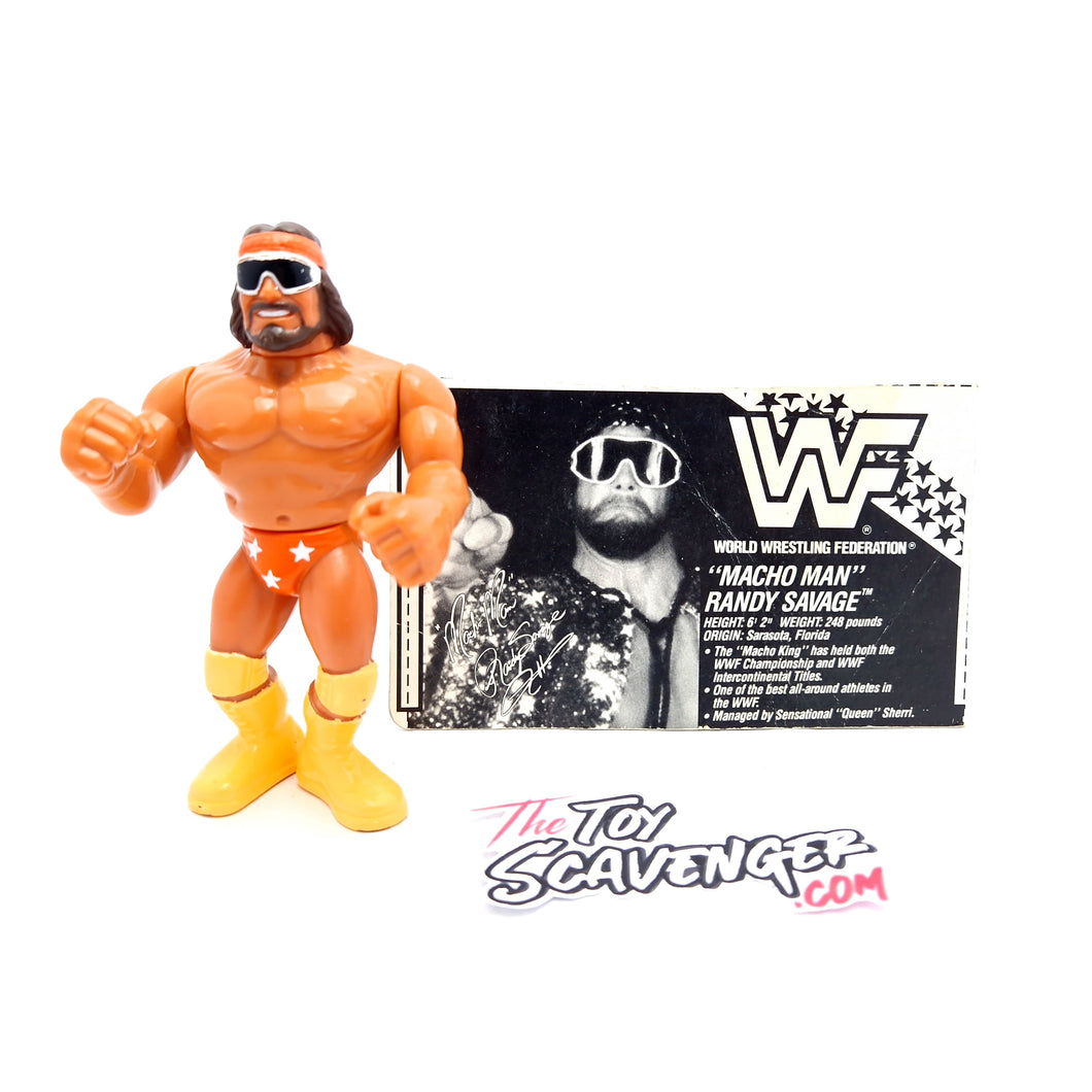 WWF HASBRO ☆ MACHO MAN Vintage Wrestling Figure ☆ Bio Card Original 90s Series 1