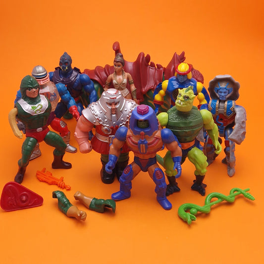 MASTERS OF THE UNIVERSE ☆ 11x Bundle TEELA MANEFACES RAM-MAN ROBOTO WEBSTER Vintage Figure ☆ MOTU Loose 80s Mattel